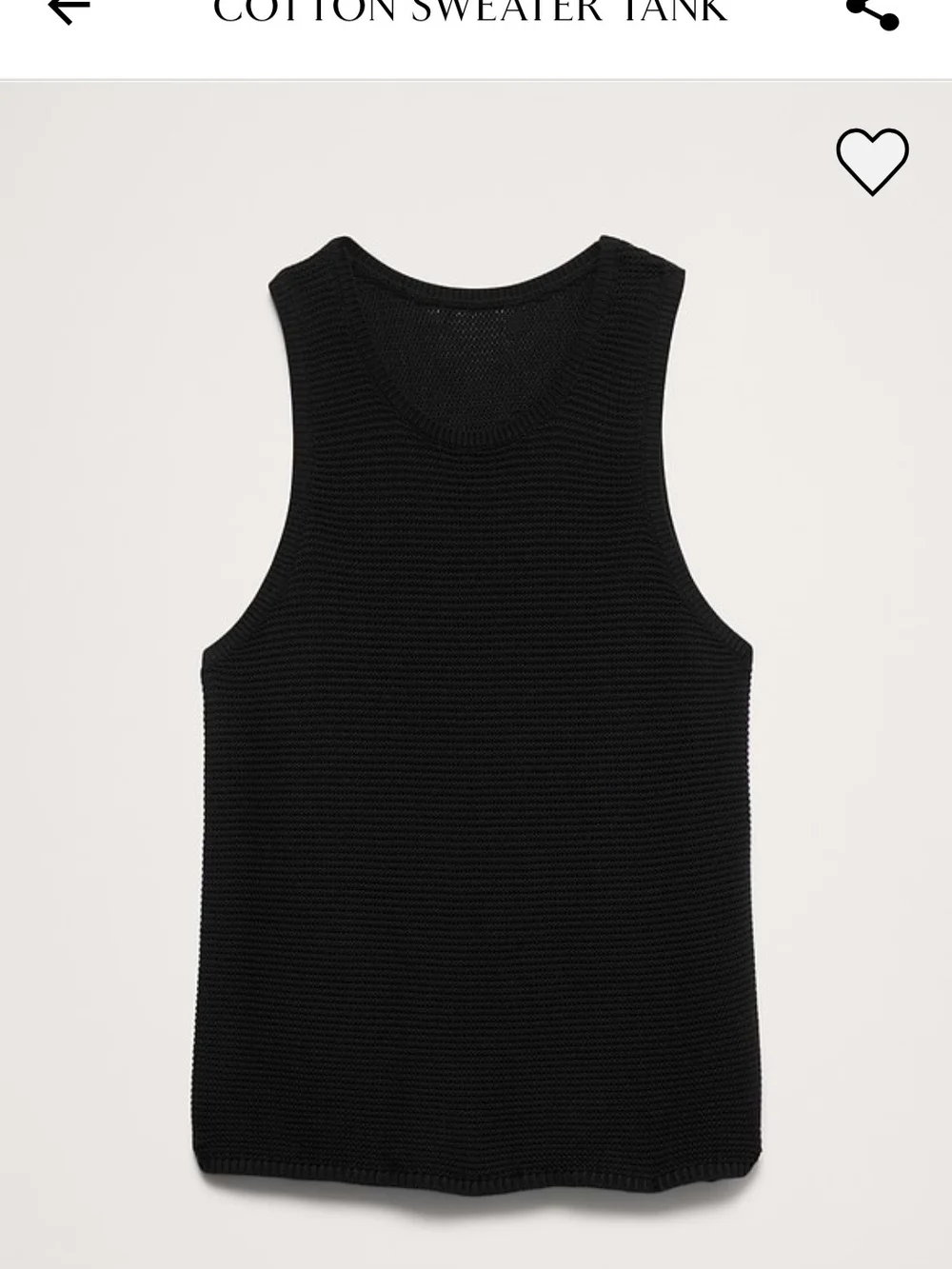 Banana Republic Men's Black Cotton Knit Sweater Tank Size Small